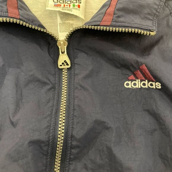 Vintage Adidas Track Jacket Women’s L Blue Maroon Stripe Full Zip Retro Y2K - Picture 4 of 10